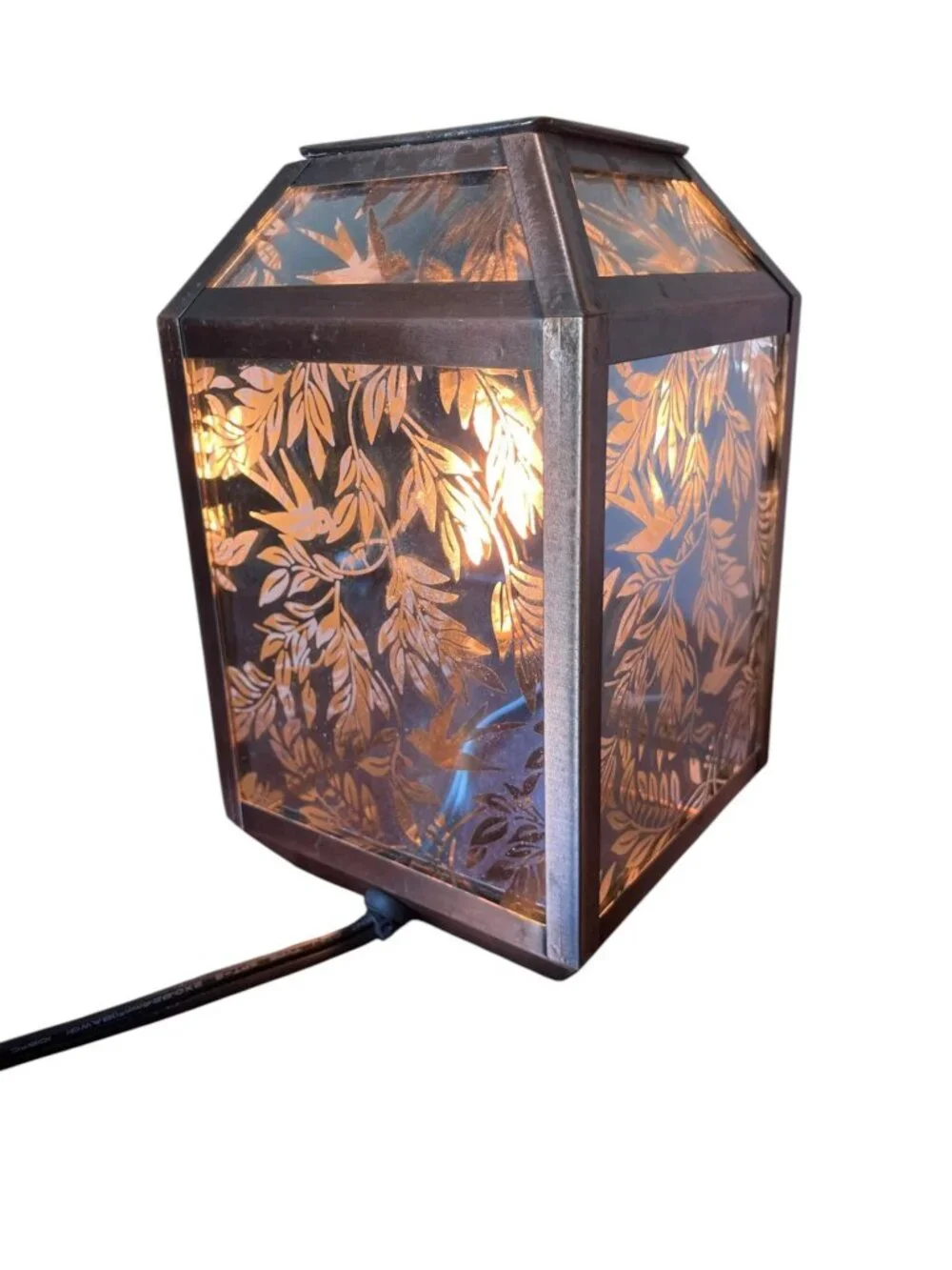 Cottage Core Wax Warmer Lamp Bird Motif Fairytale Cottage
